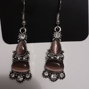 Moonstone Earrings Purple